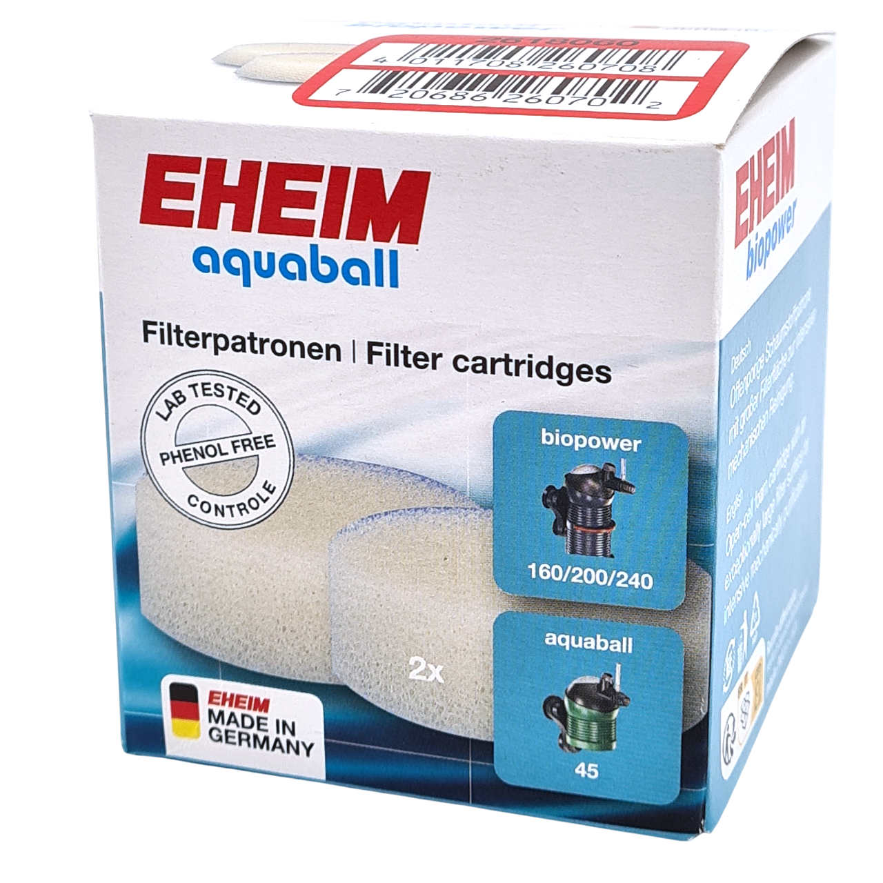 EHEIM Lot de 2 de mousses à pores large pour filtres AquaBall et BioPower