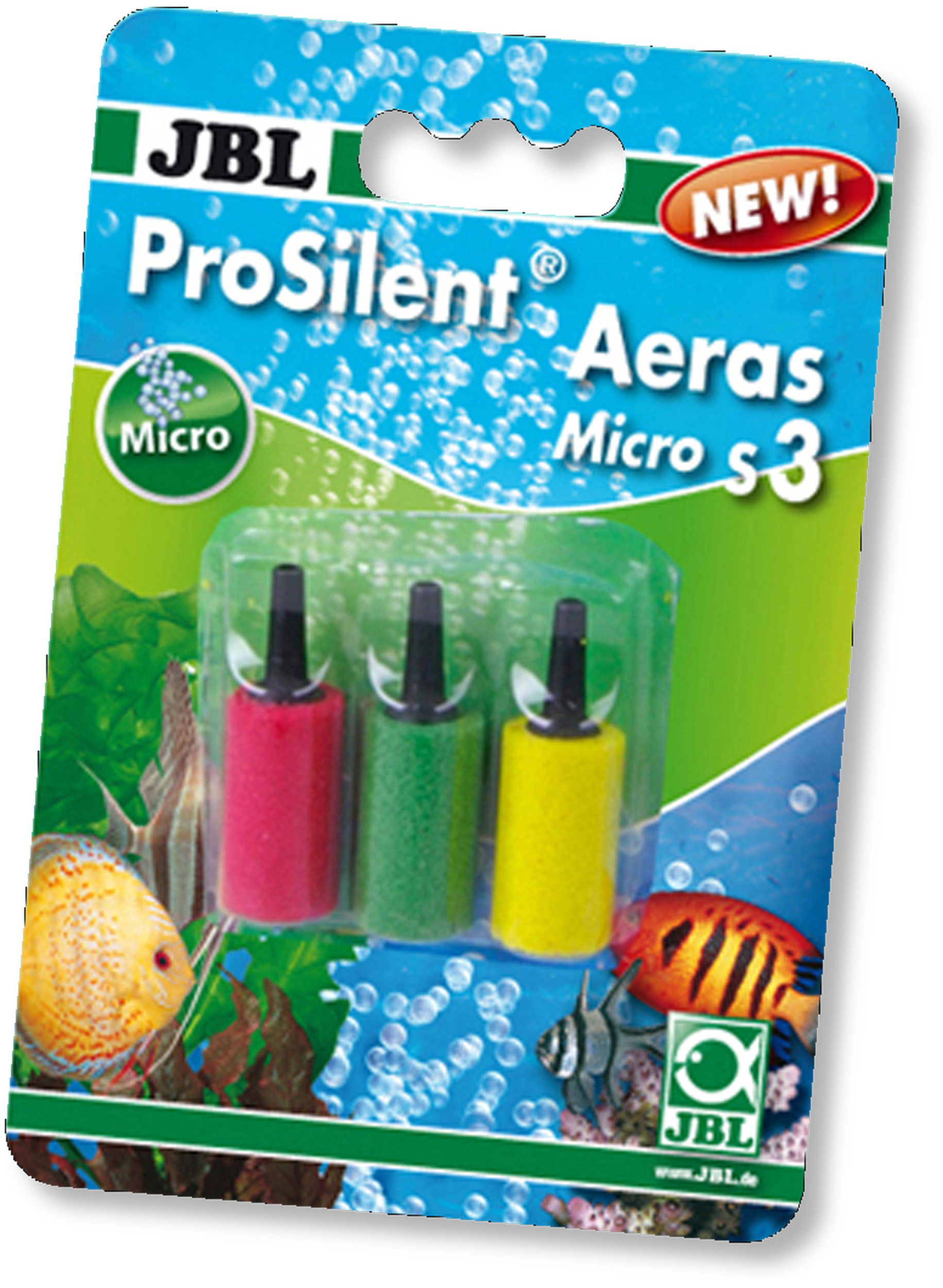 JBL ProSilent Aeras Micro S3 lot de 3 diffuseurs cylindriques de 26 x 14 mm pour aquarium