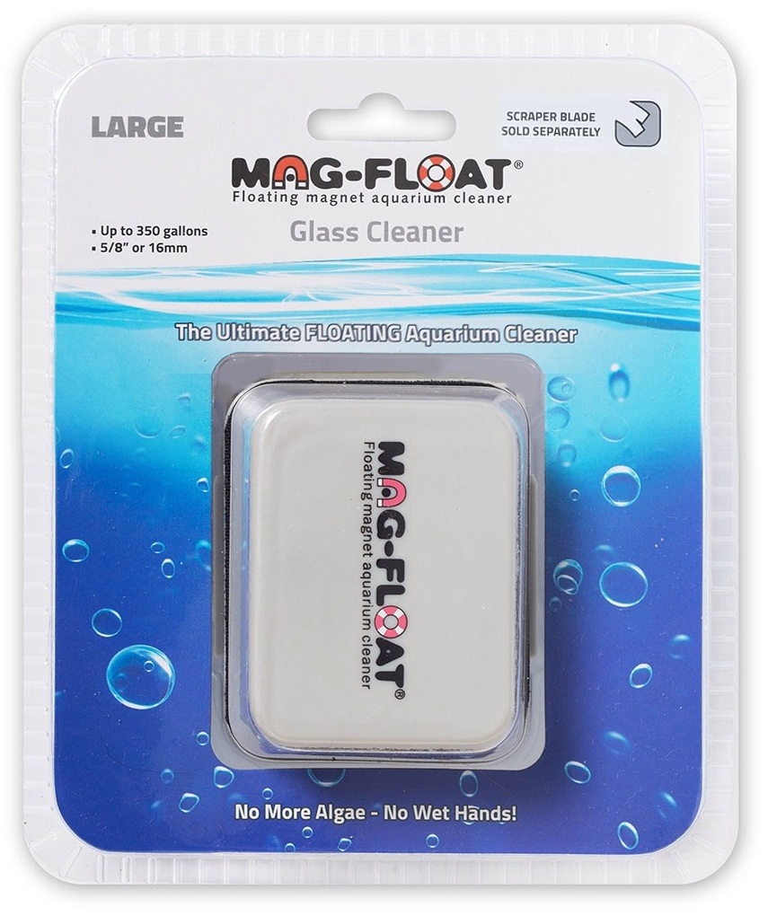 MAG FLOAT Glass Cleaner Large aimant flottant pour vitre d\'aquarium en verre jusqu\'à 16 mm d\'épaisseur