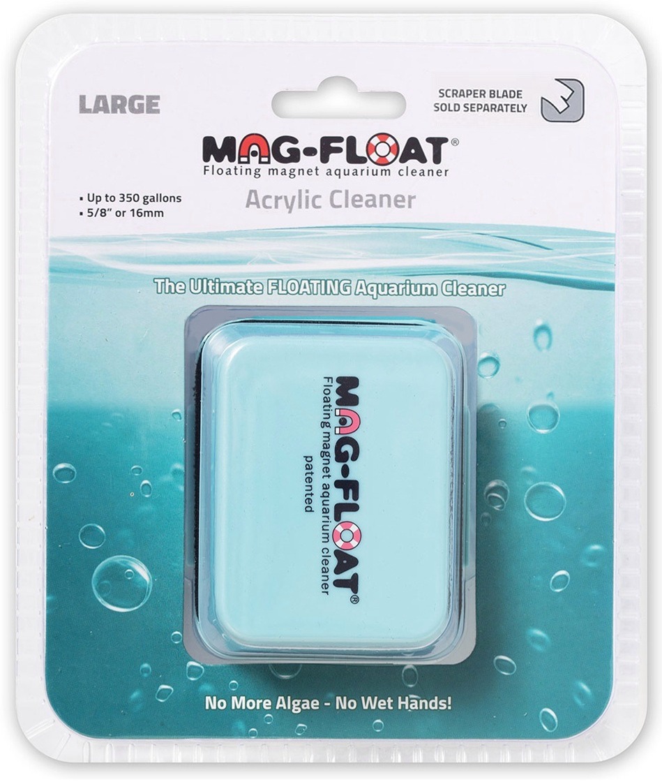 MAG FLOAT Acrylic Cleaner Large aimant flottant pour vitre d\'aquarium en acrylique jusqu\'à 16 mm d\'épaisseur