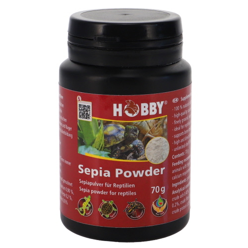 HOBBY Sepia Powder 70 gr poudre fine de calcium fabriquée à partir d\'os de Seiche pour reptiles