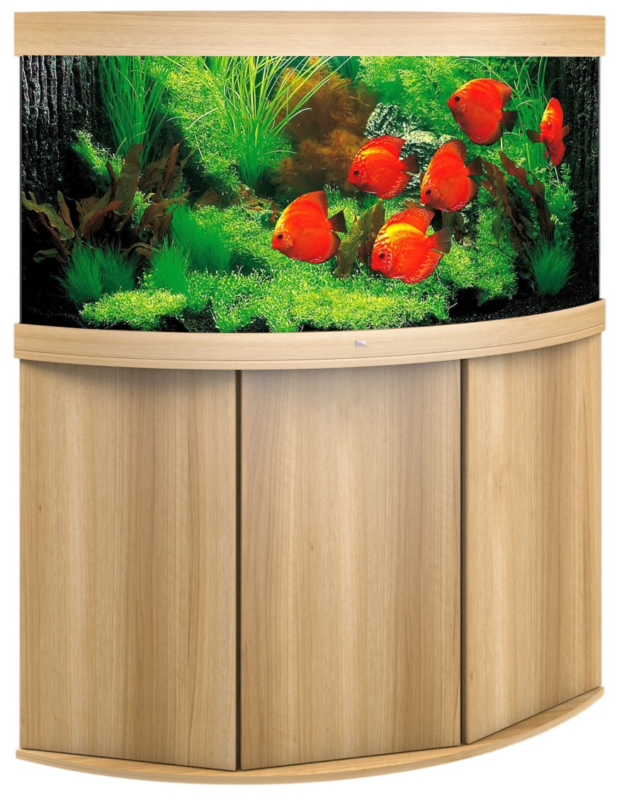 JUWEL Combinaison Trigon 350 LED Chêne Clair aquarium d\'angle 87 x 87 x 65 cm 350 L avec meuble SBX assorti