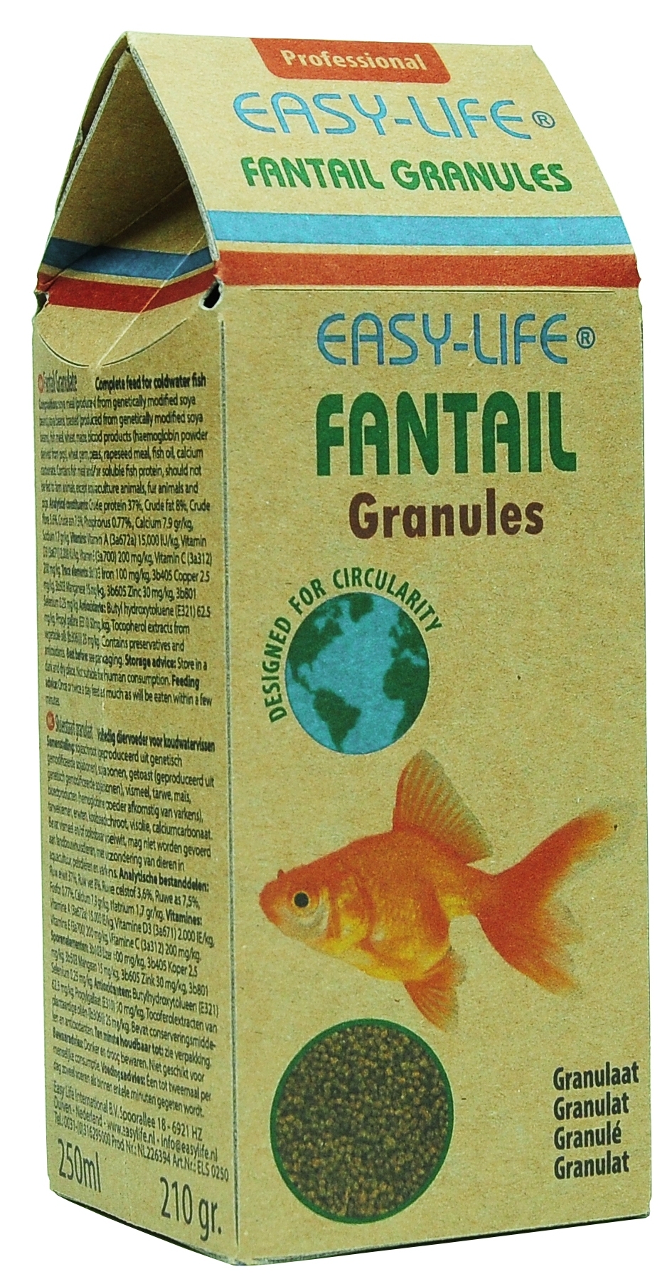 EASY-LIFE Fantail Granules 250 ml nourriture en granulés pour voiles de Chine et autres poissons d\'eau froide