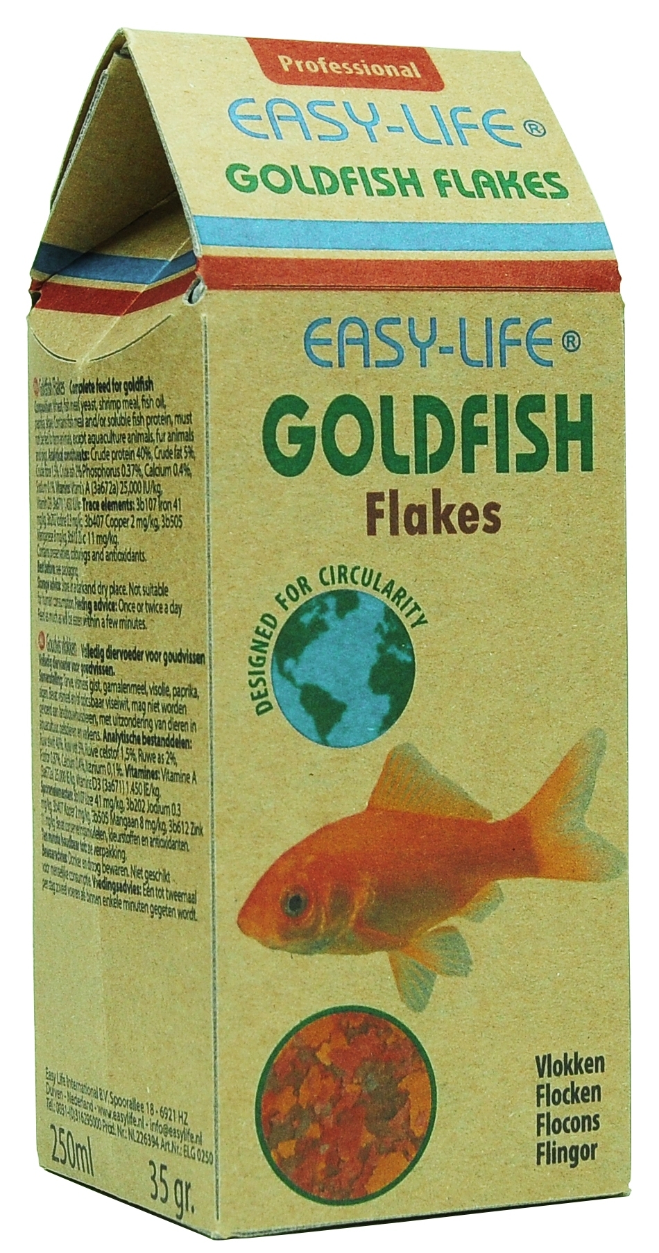 EASY-LIFE GoldFish Flakes 250 ml nourriture complète en flocons pour poissons rouges