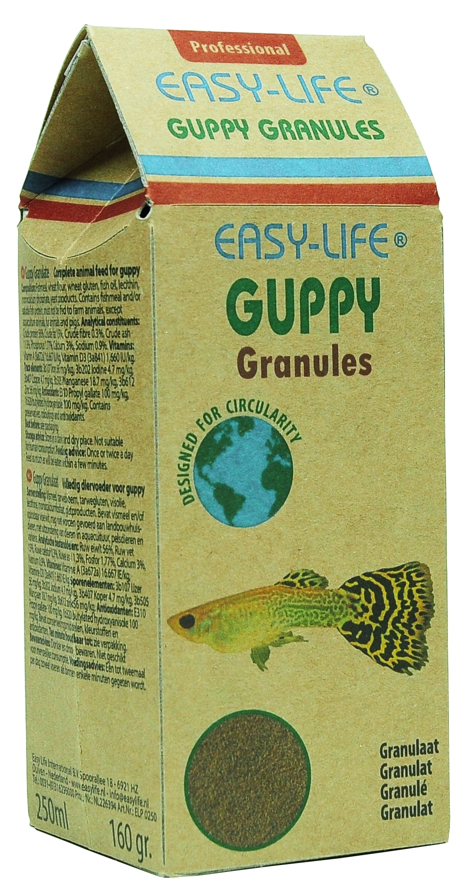 EASY-LIFE Guppy Granules 250 ml nourriture complète en granulés pour Guppys et autres vivipares