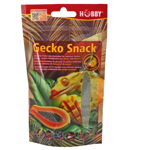 HOBBY Gecko Snack Mangue et Papaye 100 gr nourriture en poudre rapide à préparer pour geckos omnivores
