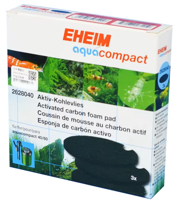 EHEIM 2628040 Lot de 3 mousses au charbon pour filtre AquaCompact 40 et 60