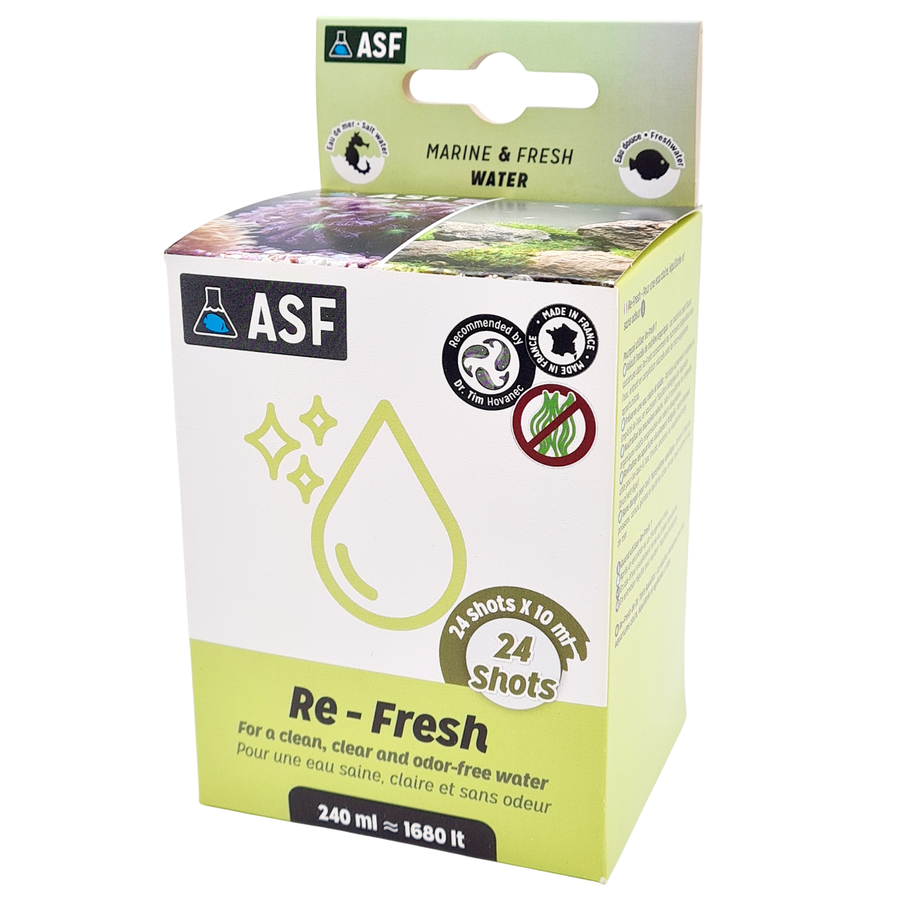 AQUARIUM SYSTEMS Re-Fresh 24 Shots contrôle les algues et Cyanobactéries en aquarium d\'eau douce et d\'eau de mer