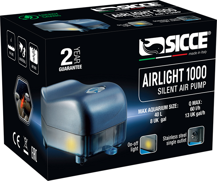 SICCE AirLight 1000 pompe à air 60 L/h pour aquarium