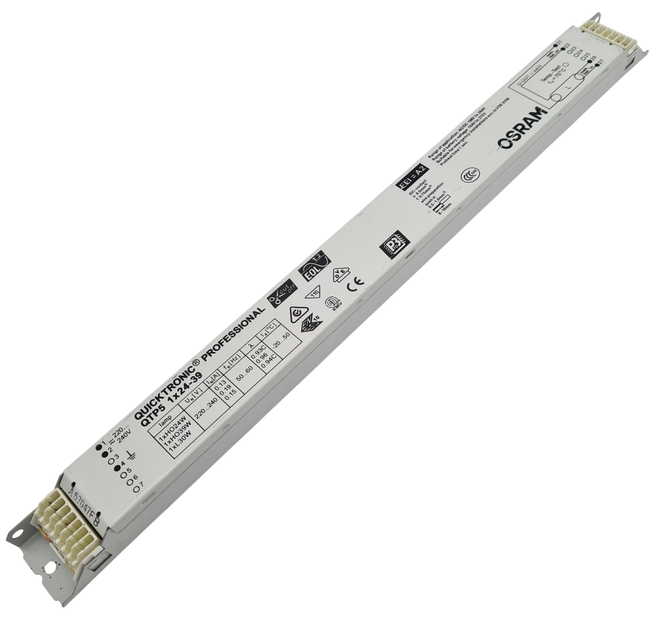 OSRAM QuickTronic Pro 1 x 24-39 T5/T8 ballast électronique pour 1 tube T5 24W, 39W ou T8 30W, 36W
