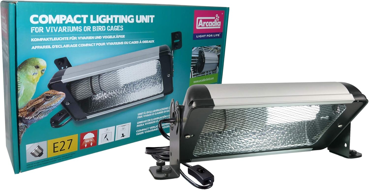 ARCADIA Compact Lighting Unit appareil d\'éclairage avec douille E27 pour terrariums et cage à oiseaux