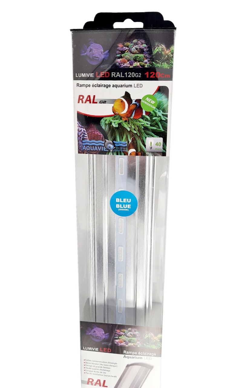 AQUAVIE Lumivie RAL G2 SM 40W 120 cm rampe d\'éclairage LEDs Bleues 20000K pour aquarium d\'eau de mer et Cichlidés