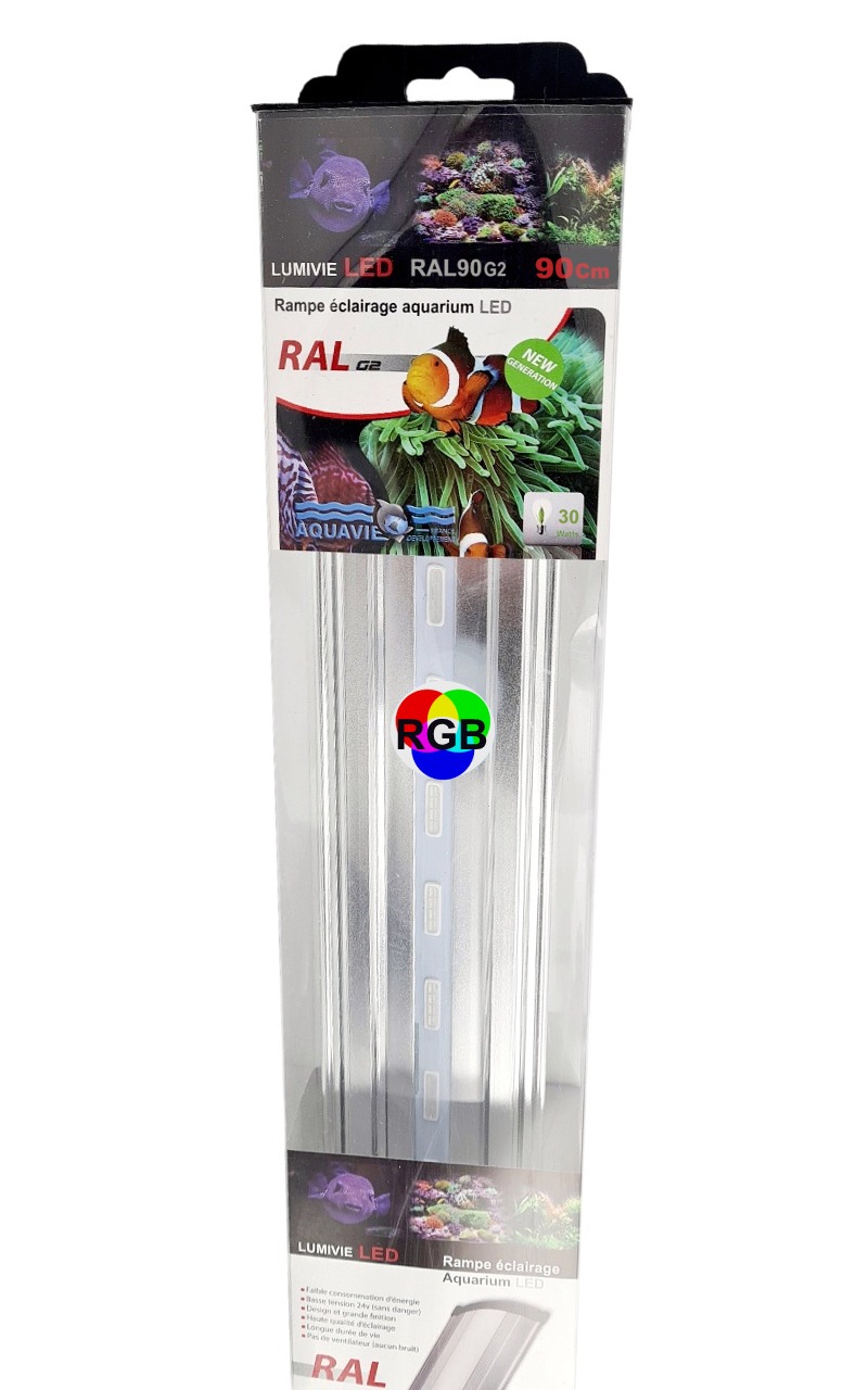 AQUAVIE Lumivie RAL G2 RGB 30W 90 cm rampe d\'éclairage LEDs à spectre complet pour aquarium d\'eau douce
