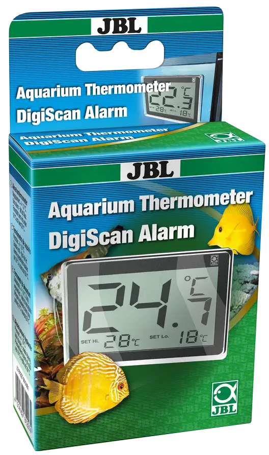 JBL DigiScan Alarm thermomètre numérique avec alarme à coller sur la vitre de l\'aquarium