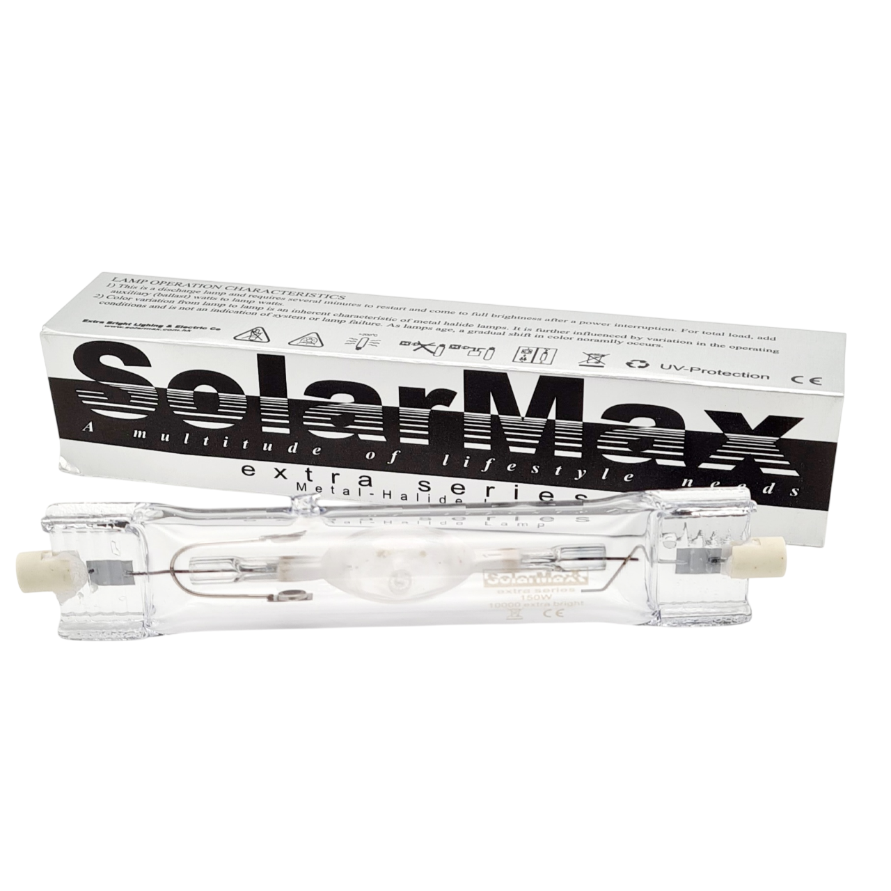 GROTECH SolarMax ampoule HQI 150W 10000°k culot Rx7s Uv-Stop
