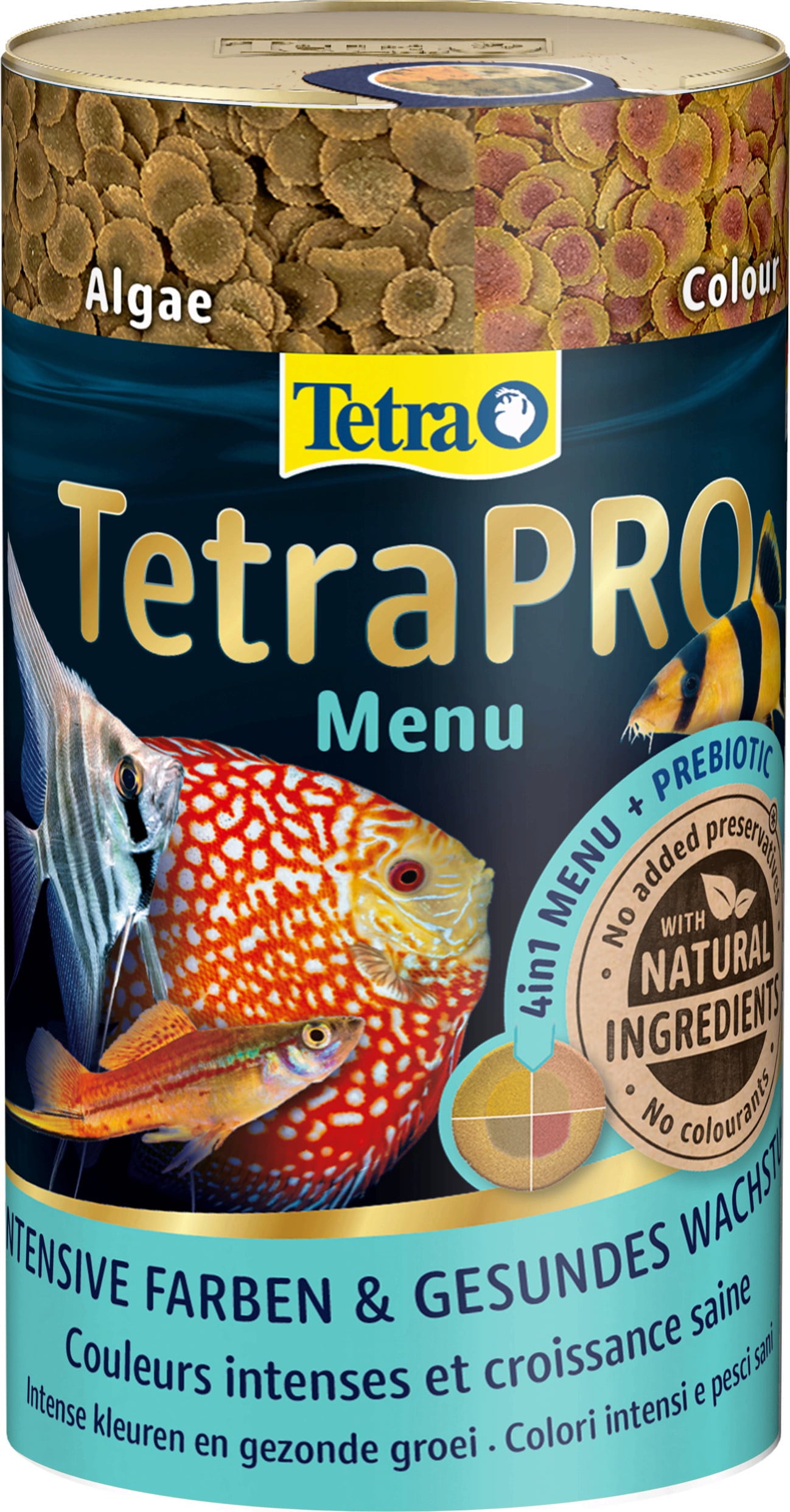 TETRA TetraPro Menu 250 ml nourriture prémium hautement nutritive en 4 Chips différentes pour tous poissons tropicaux d\'eau douce