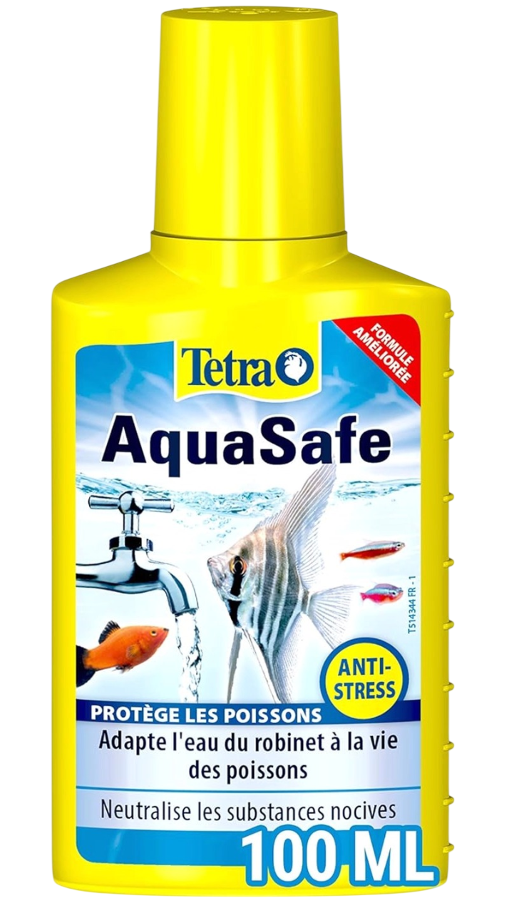 TETRA AquaSafe 100 ml conditionne l\'eau du robinet en une eau adaptée aux besoins des poissons. Traite jusqu\'à 200 L