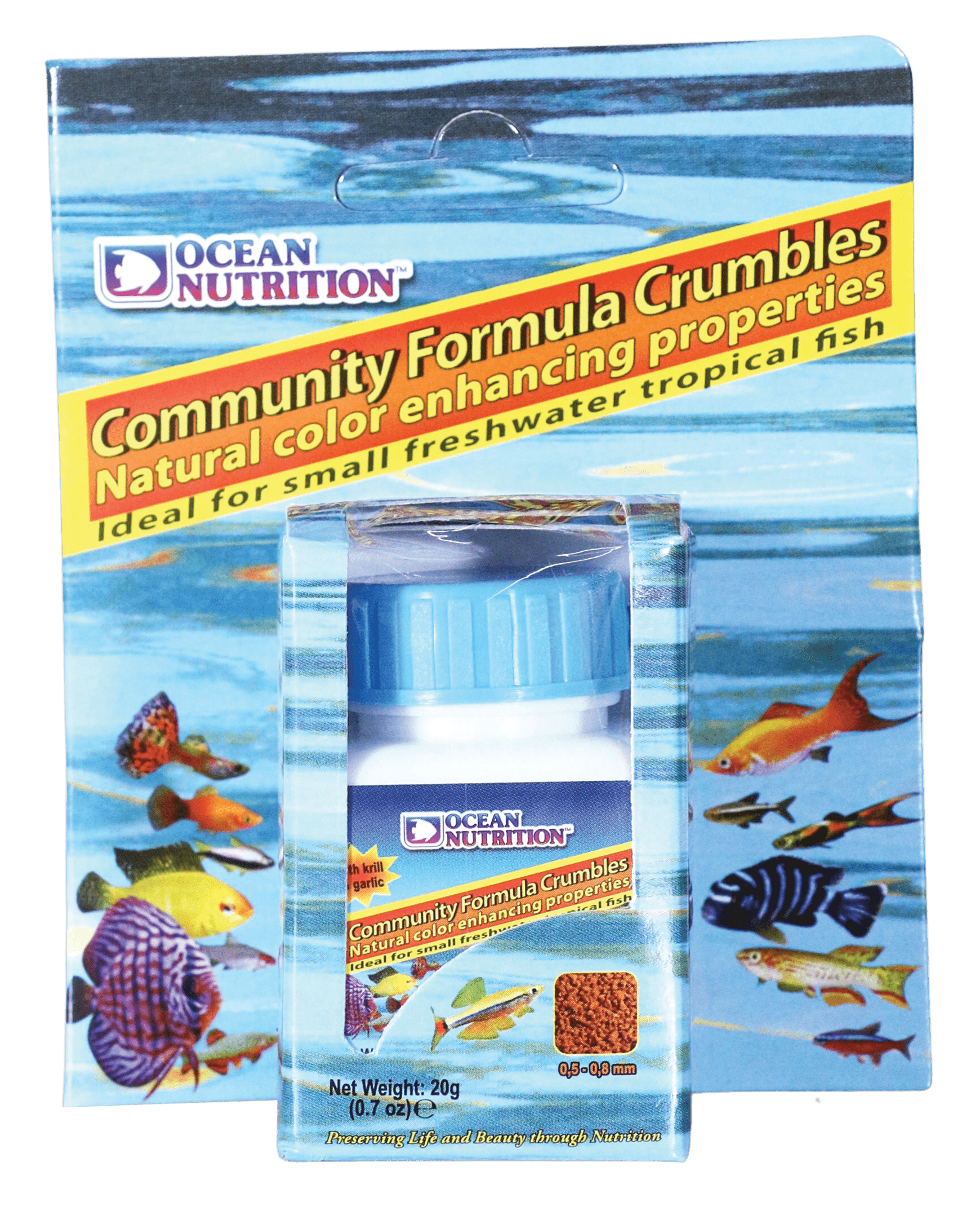 OCEAN NUTRITION Community Formula Crumbles 20 gr nourriture émietté 0,5 à 0,8 mm pour petits poissons d\'eau douce