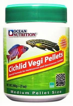 OCEAN NUTRITION Cichlid Vegi Granulés Medium 200 gr nourriture pour Cichlidés africains et Cichlidés d\'Amérique du Sud végétariens