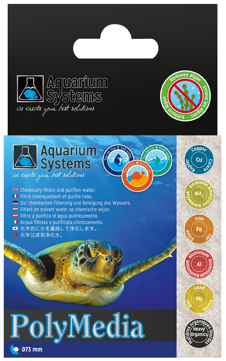 AQUARIUM SYSTEMS PolyMedia TwinDisc 73 mm absorbe les contaminants et d\'autres matières toxiques