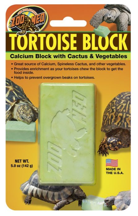 ZOOMED Tortoise Block 142 gr bloc de calcium végétal pour tortue terrestre avec cactus et légumes