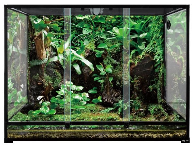 REPTIZOO Terrarium Verre démontable trois portes 120 x 60 x 90 cm à fond étanche