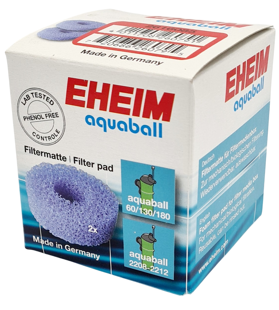EHEIM Cartouches de mousse bleu pour filtre AquaBall et BioPower