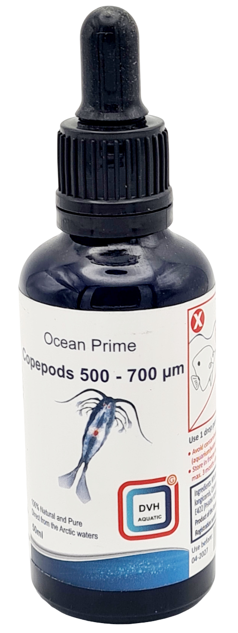 DVH Ocean Prime Copepods 500-700 microns Liquide 50 ml copépodes pour poissons d’eau douce, d’eau de mer et coraux