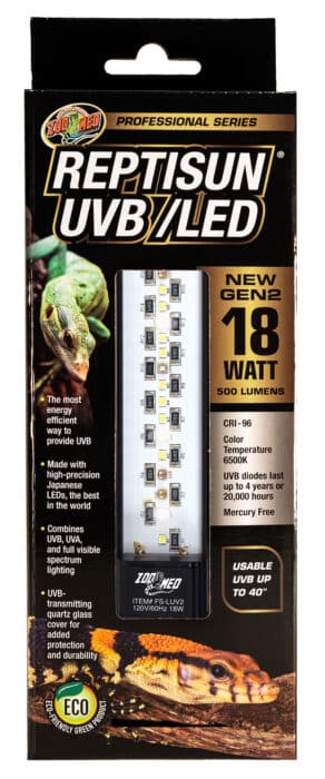 ZOOMED ReptiSun 18W UVB/LED Gen 2 lampe ultra-performante avec culot E27 pour reptiles