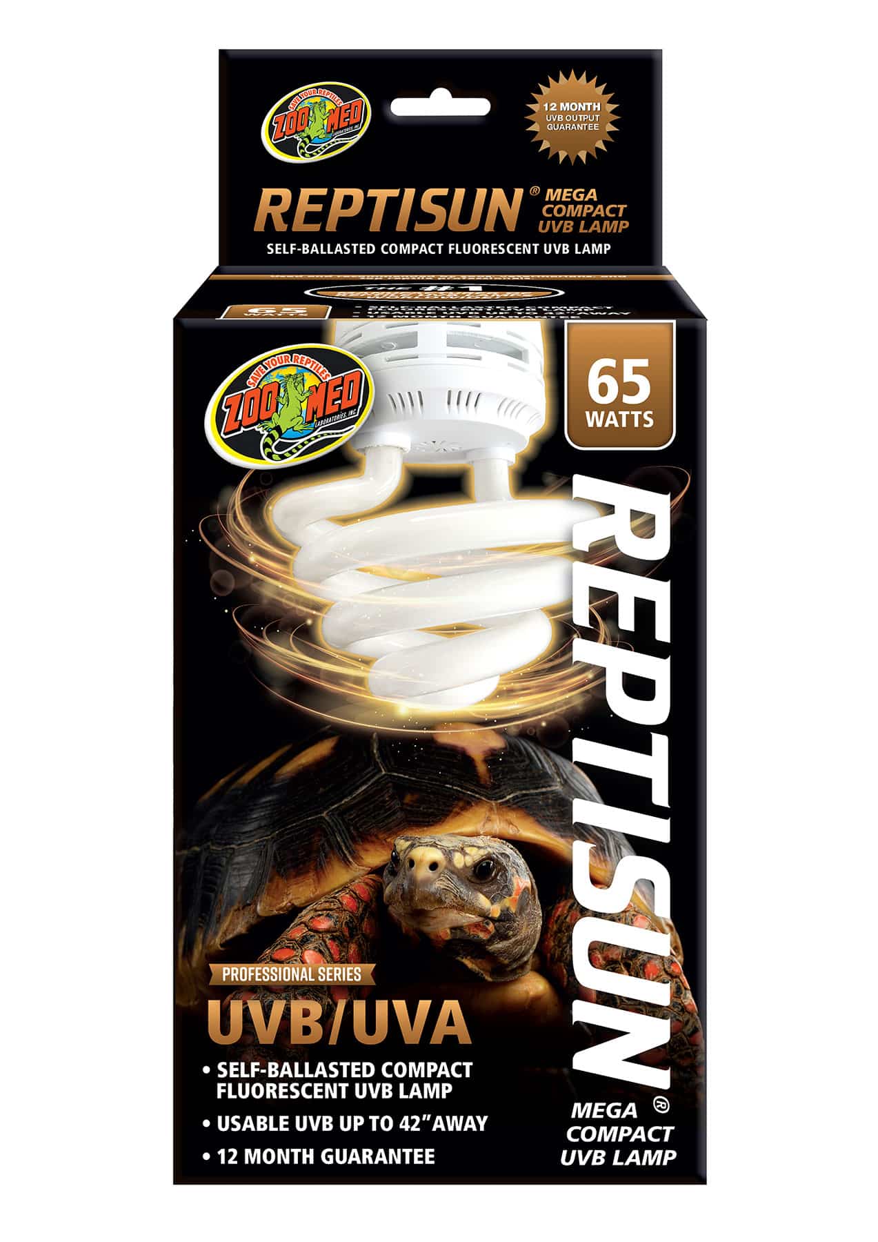 ZOOMED ReptiSun Mega Compact 65W lampe pour apport d\'UVB, UVA et de la lumière visible en terrarium