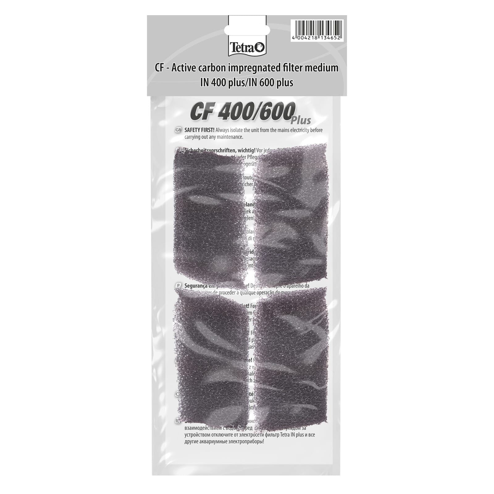 TETRA CF 400 et 600 Plus lot de 4 mousses filtrantes au charbon actif pour filtre Tetra IN 400 et 600 Plus