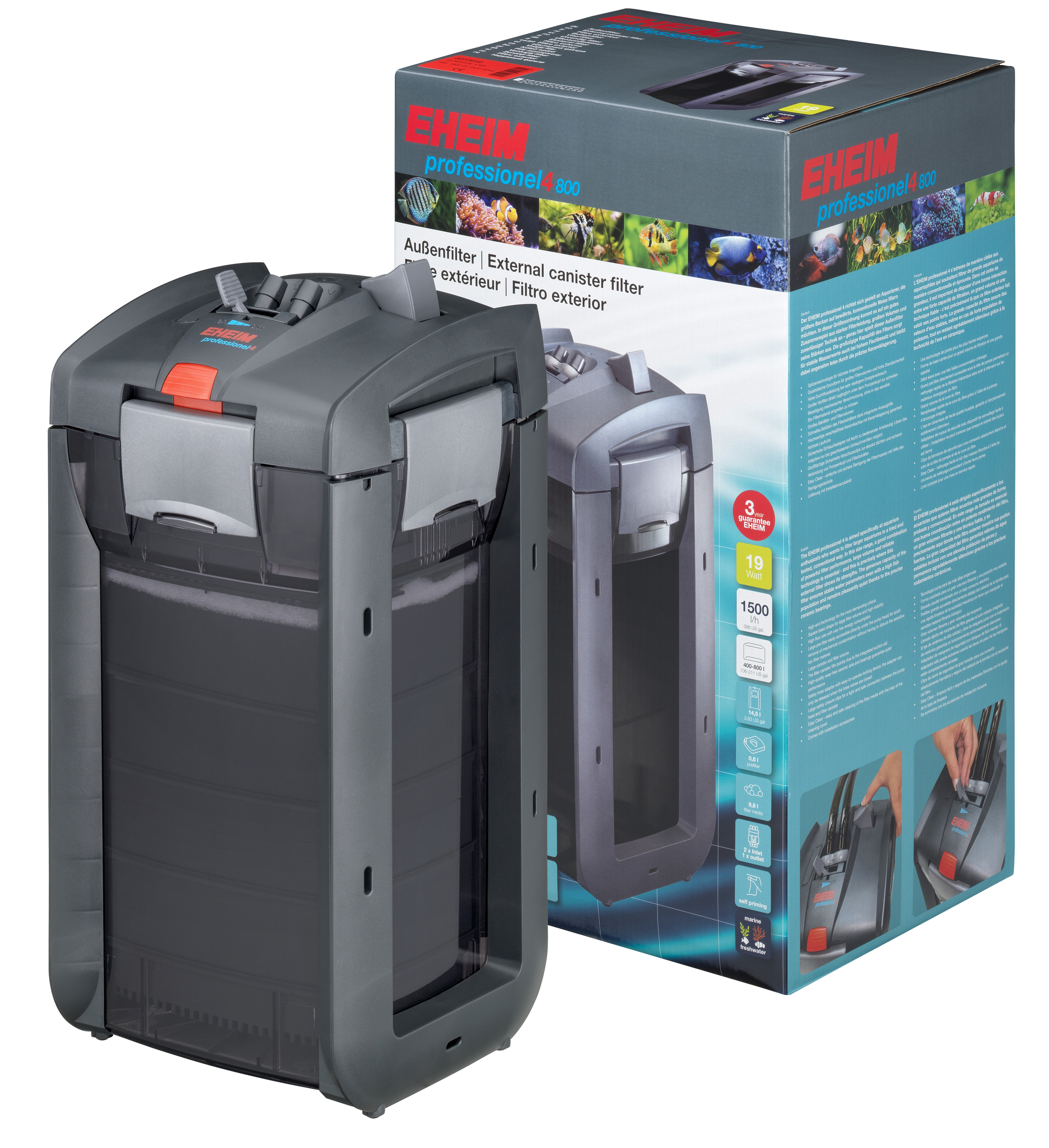 EHEIM 2277 professionel 4+ 800 filtre extérieur pour aquarium jusqu\'à 800 L livré sans masses filtrantes