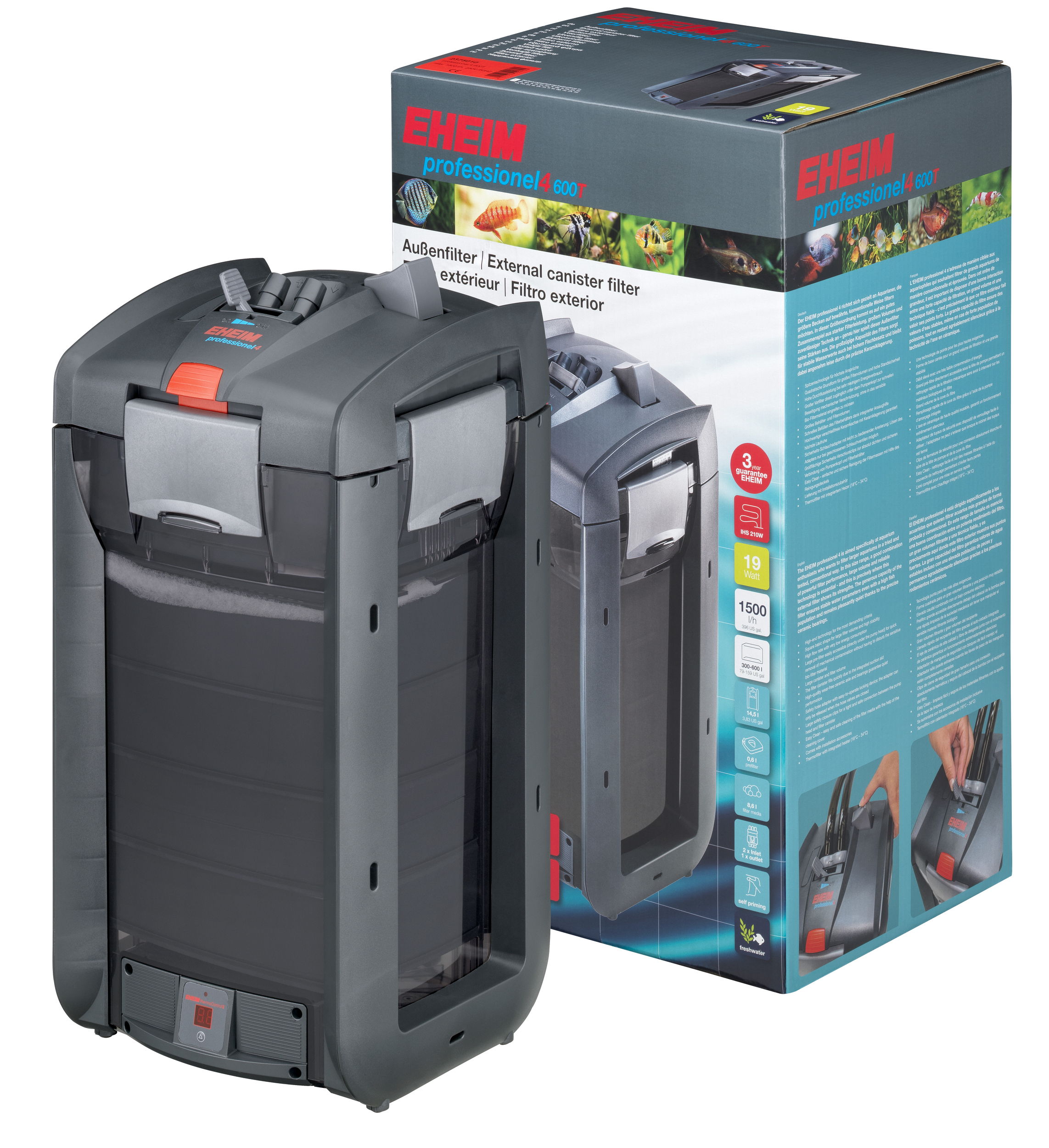 EHEIM 2375 professionel 4+ 600T filtre extérieur avec chauffage pour aquarium jusqu\'à 600 L