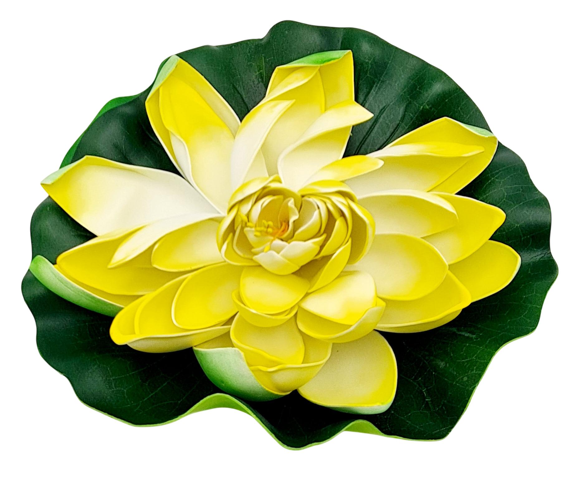 HOBBY Nenuphar Jaune 30 cm fleur artificielle flottante de nénuphar pour bassin
