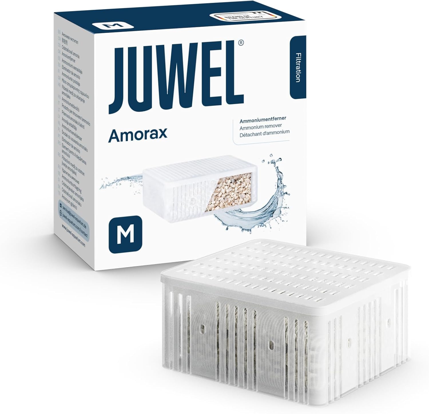 JUWEL Amorax M masse filtrante Anti-Ammoniaque à base de Zéolithe pour filtre Juwel Bioflow 3.0 et Compact. Dimensions 9,9 x 9,9 x 4,8 cm