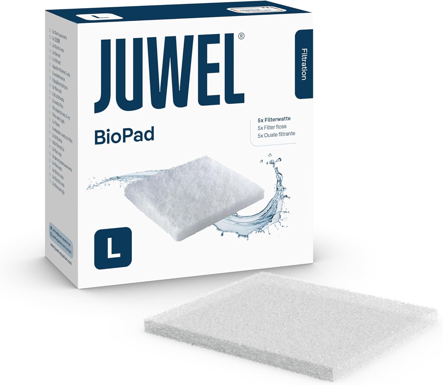 juwel-biopad-l-lot-de-5-coussins-de-ouate-pour-filtre-juwel-bioflow-6-0-et-standard-dimensions-13-3-x-13-3-x-1-cm