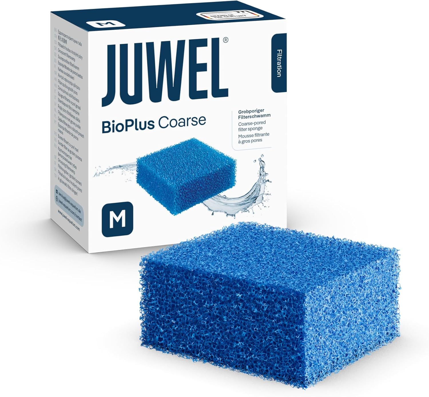 JUWEL bioPlus Coarse M de mousse à maille large pour filtre Juwel Bioflow 3.0 et Compact. Dimensions 9,9 x 9,9 x 4,8 cm