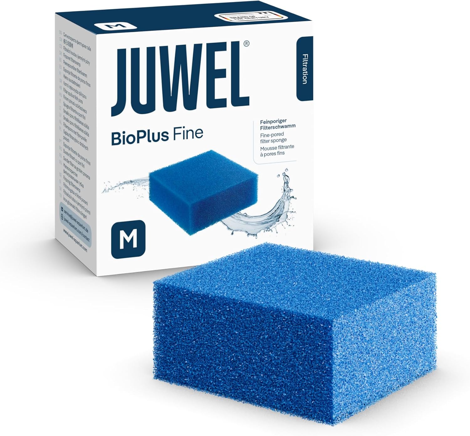 JUWEL bioPlus Fine M bloc de mousse à maille fine pour filtre Juwel Bioflow Mini, Bioflow 3.0 et Compact. Dimensions 9,5 x 9,5 x 4,8 cm