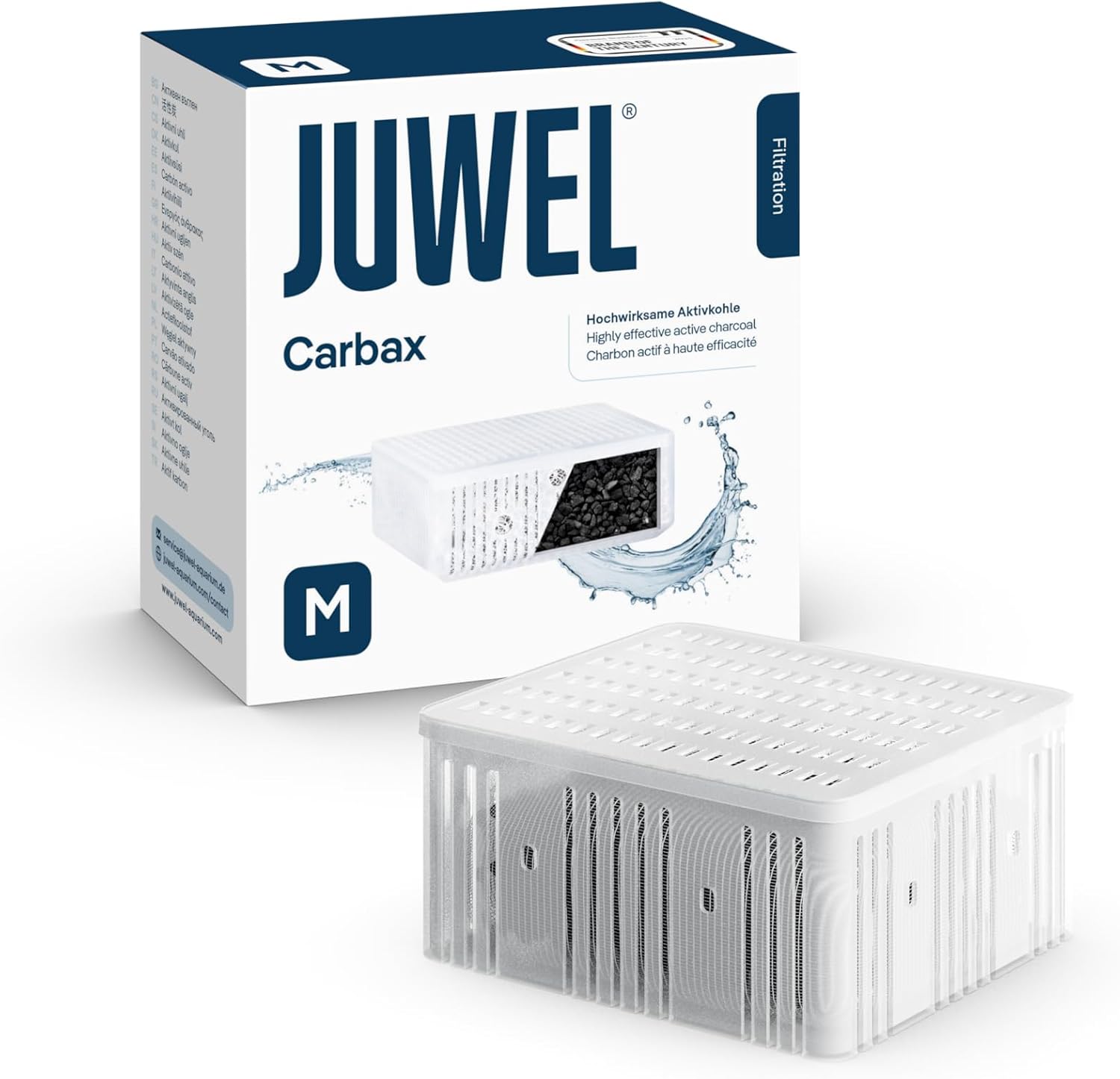 JUWEL Carbax M masse filtrante à base de charbon super-actif pour filtre Juwel Bioflow 3.0 et Compact. Dimensions 9,9 x 9,9 x 4,8 cm