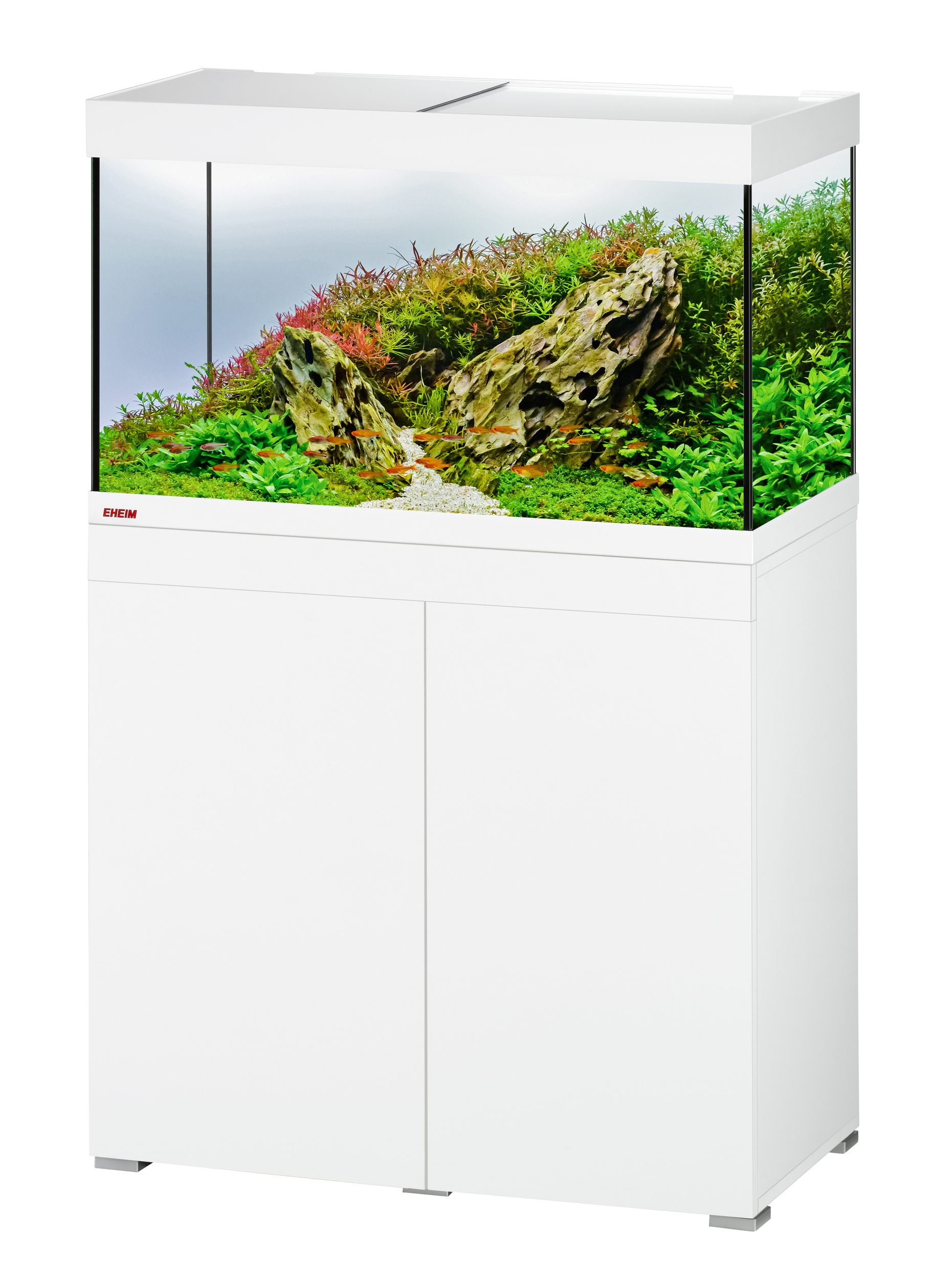 EHEIM Vivaline LED 144 L Artic aquarium équipé 80 x 40 x 45 cm avec meuble et éclairage LEDs
