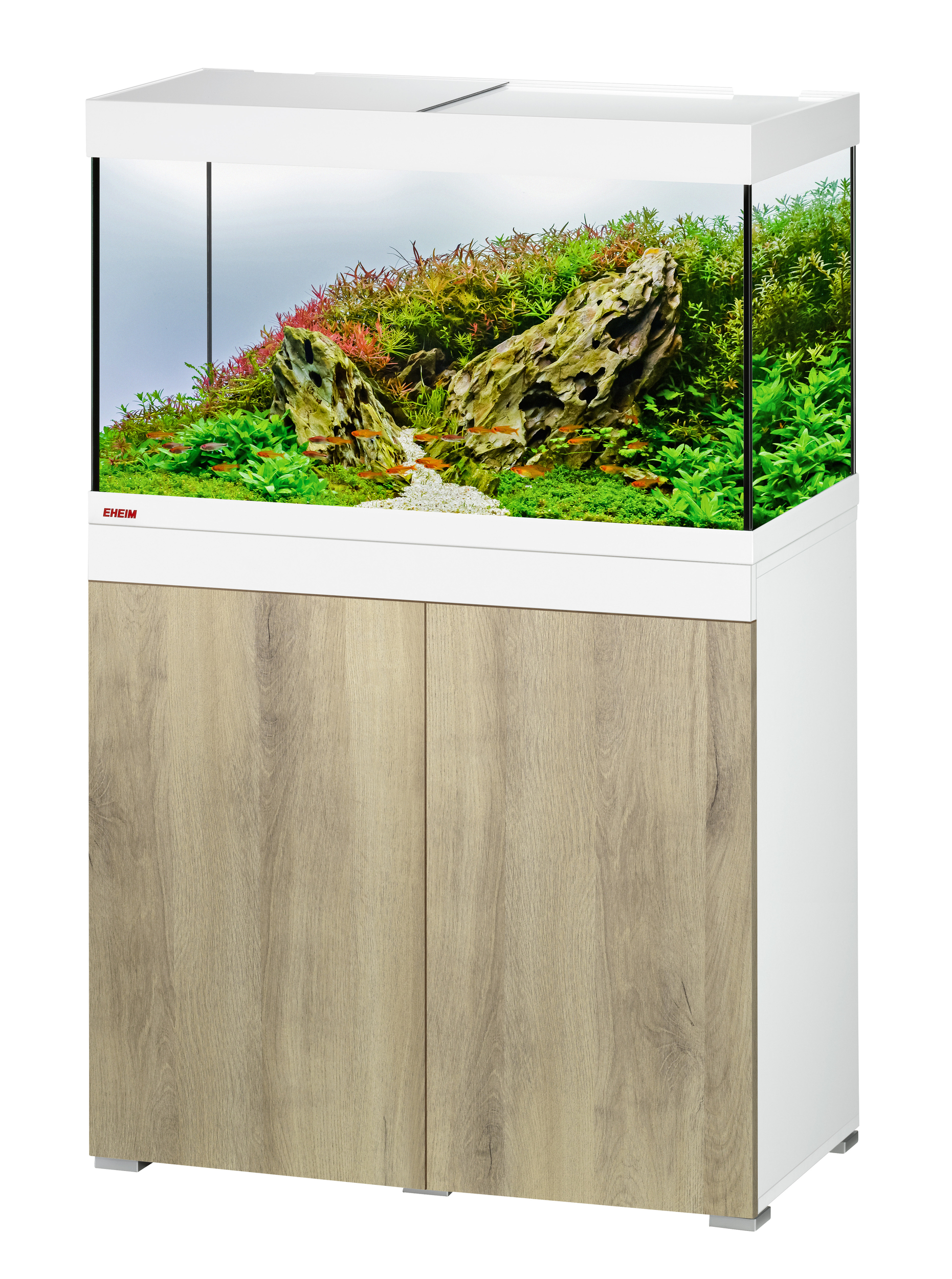 EHEIM Vivaline LED 144 L Artic/Wood aquarium équipé 80 x 40 x 45 cm avec meuble et éclairage LEDs