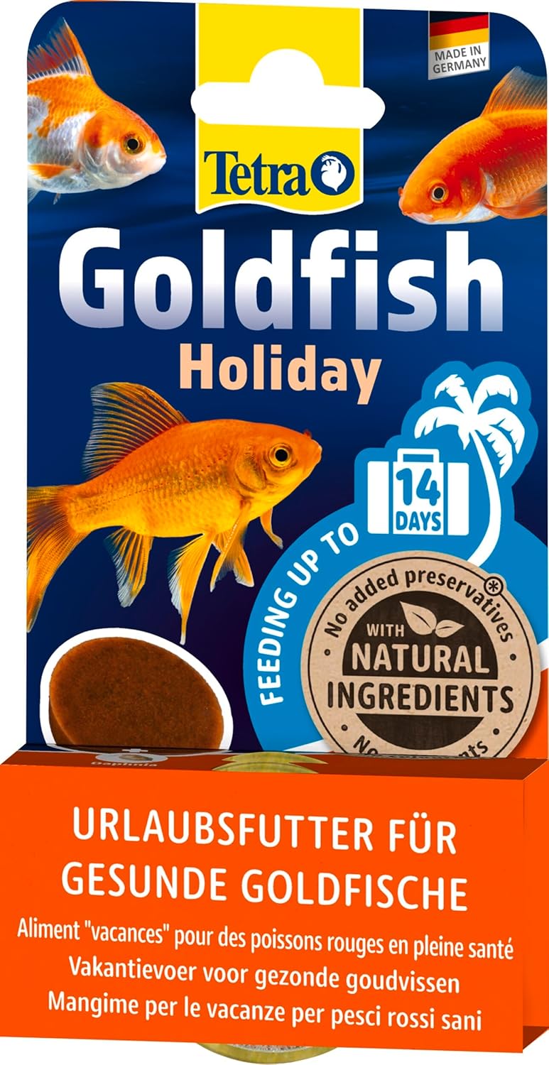 TETRA GoldFish Holiday aliment complet en bloc gélifié spécialement conçu pour nourrir jusqu\'à 14 jours tous les poissons rouges