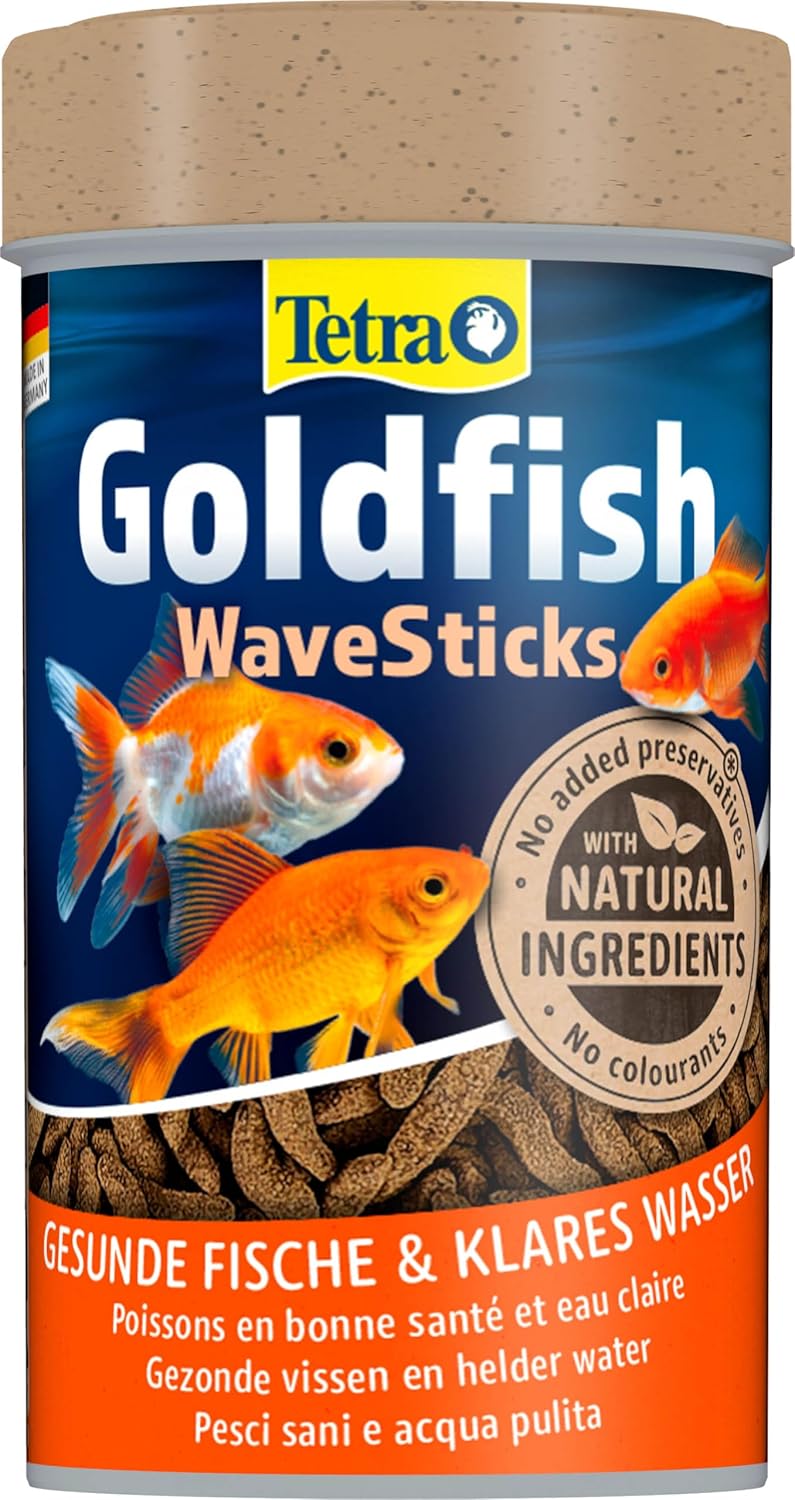 TETRA GoldFish Wave Sticks 100 ml nourriture flottante adaptée à la forme de bouche des poissons rouges et voiles de Chine