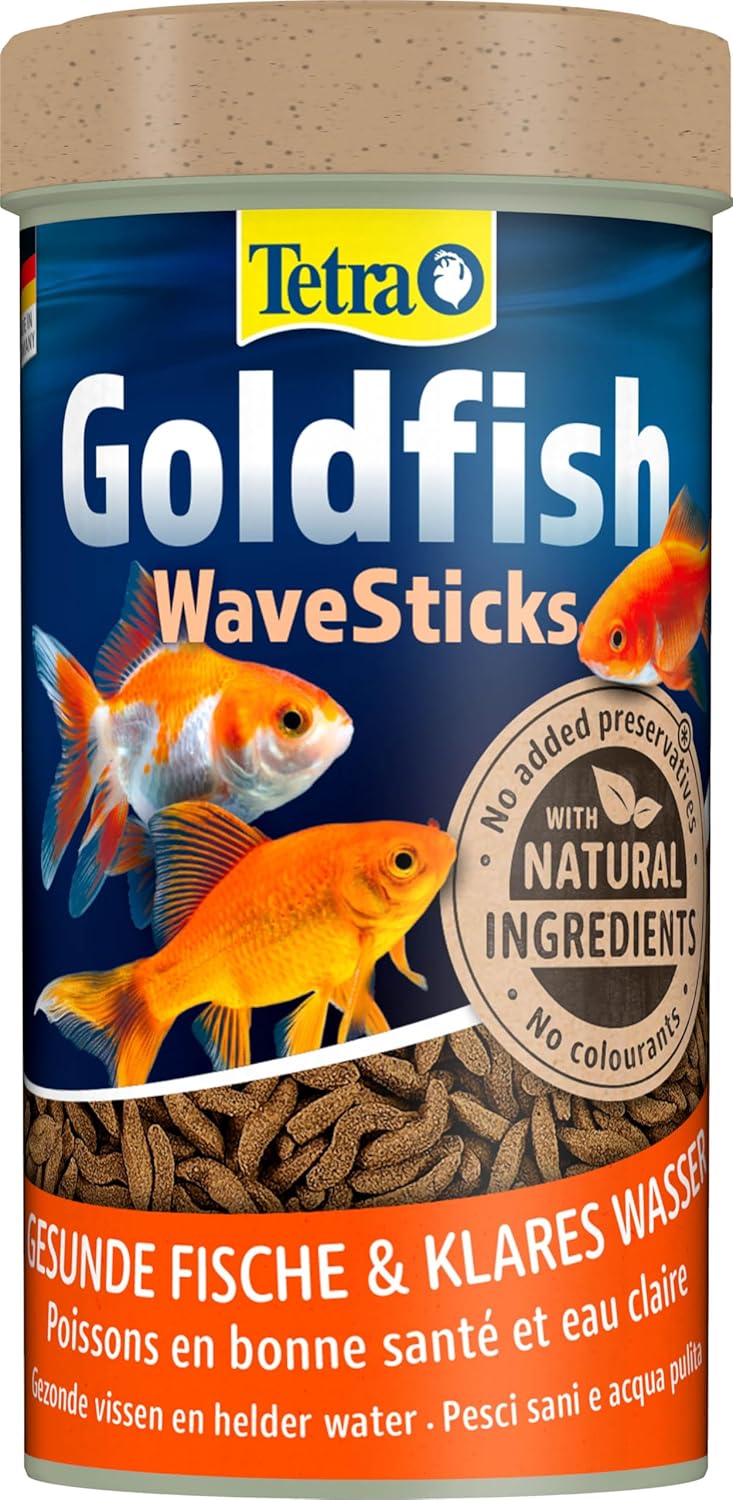 TETRA GoldFish Wave Sticks 250 ml nourriture flottante adaptée à la forme de bouche des poissons rouges et voiles de Chine