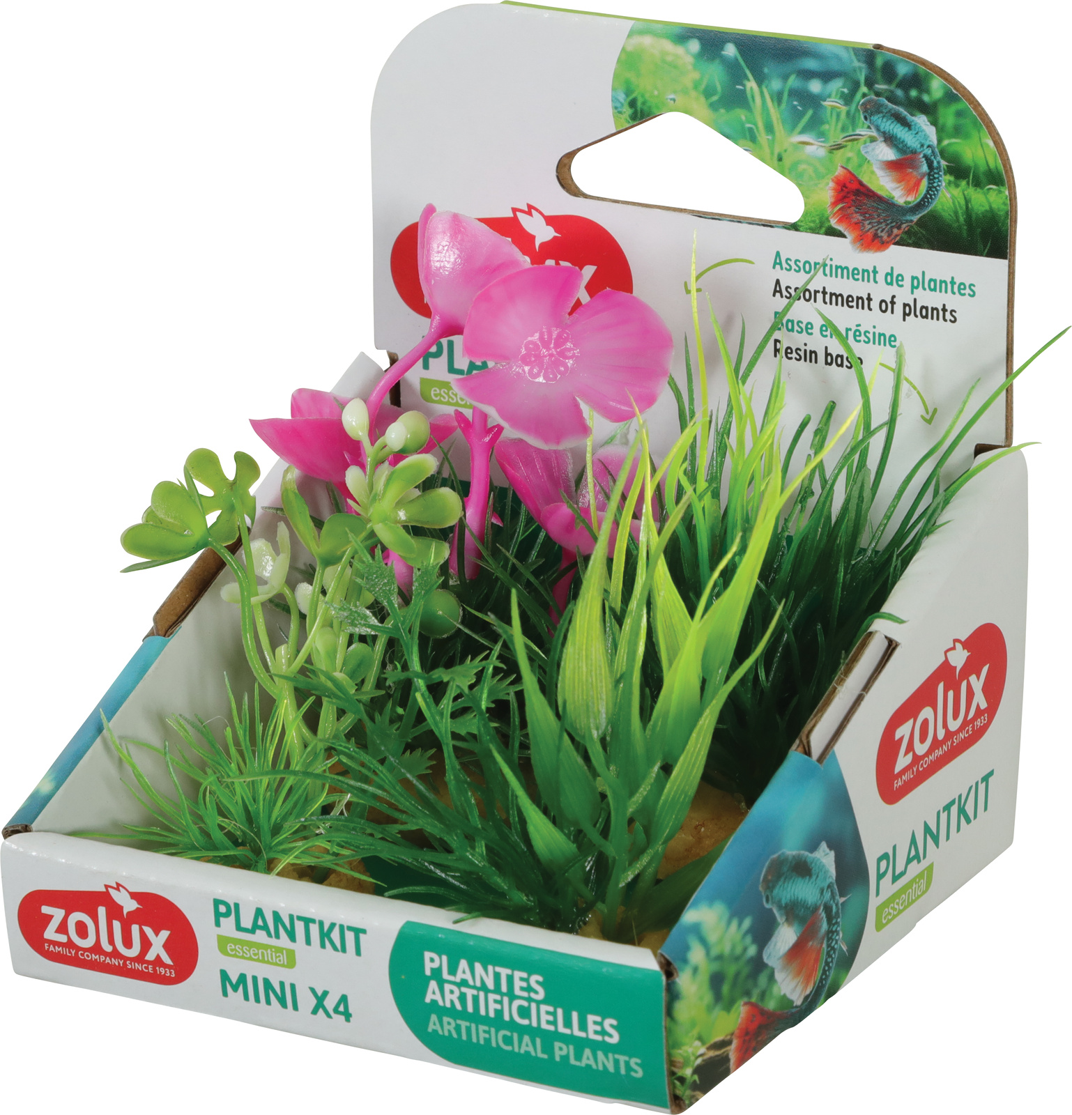 ZOLUX PlantKit Mini 1 - Lot de 4 plantes artificielles pour aquarium