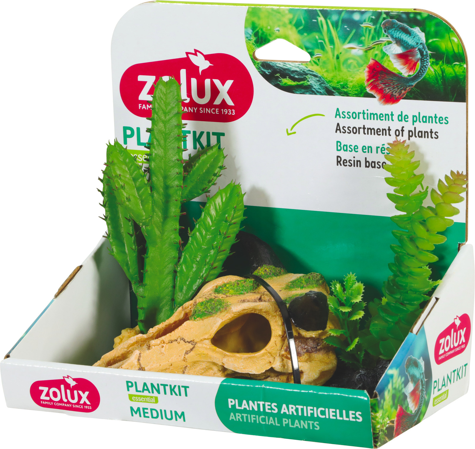 ZOLUX PlantKit Decor M Crâne Animal kit de décoration avec plantes artificielles