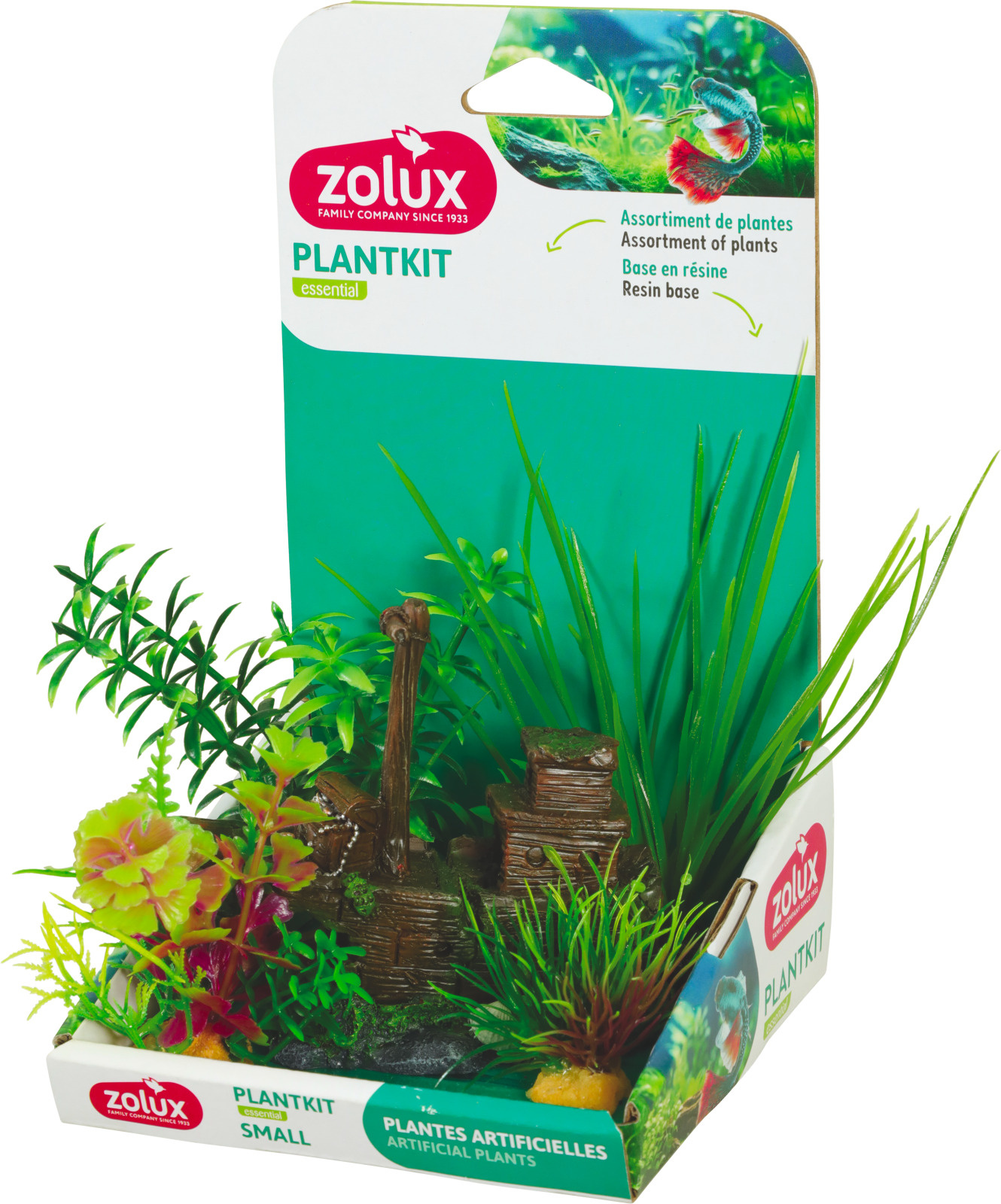 ZOLUX PlantKit Decor S Bâteau kit de décoration avec plantes artificielles