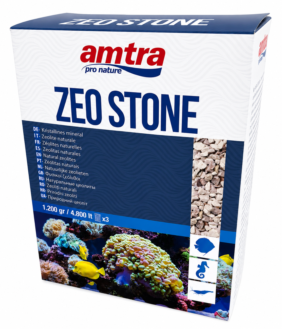 AMTRA Zeo Stone 1200 gr zéolite pour l\'absorption de l\'ammoniaque et des phosphates en eau douce et eau de mer