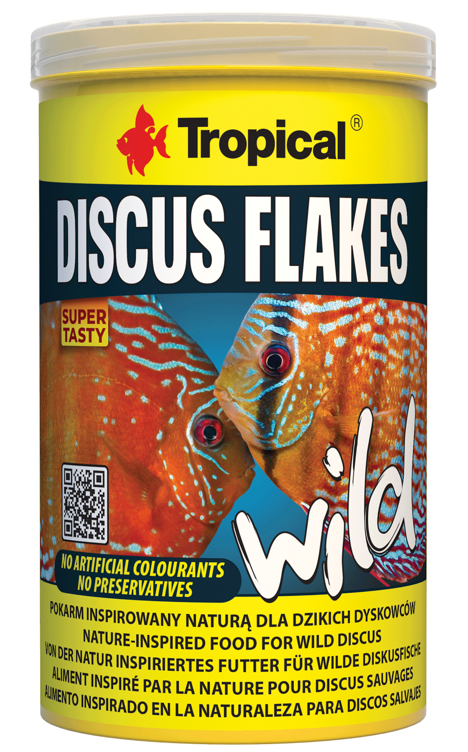 TROPICAL Discus Flakes Wild 1000 ml nourriture multi-ingrédients en flocons pour Discus