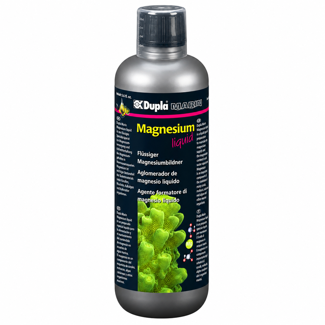 DUPLA Marin Magnesium Liquid 500 ml apporte du Mg vital en aquarium d\'eau de mer
